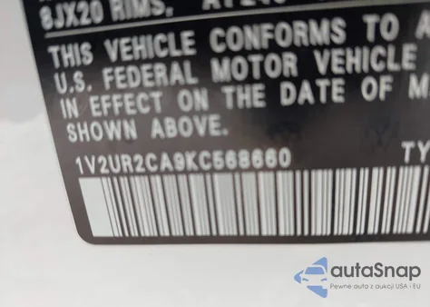 2019 Volkswagen Atlas 3.6L V6 Se W/Technology from USA, damaged, VIN 1V2UR2CA9KC568660